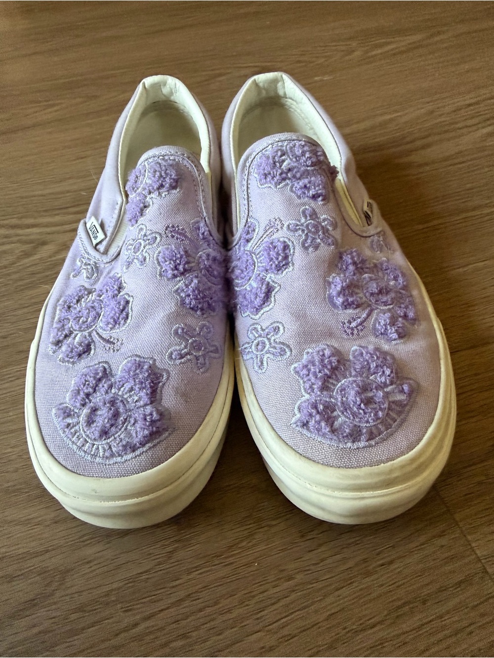Vans Lilac Floral Embroidered Slip-On Vans- Women's